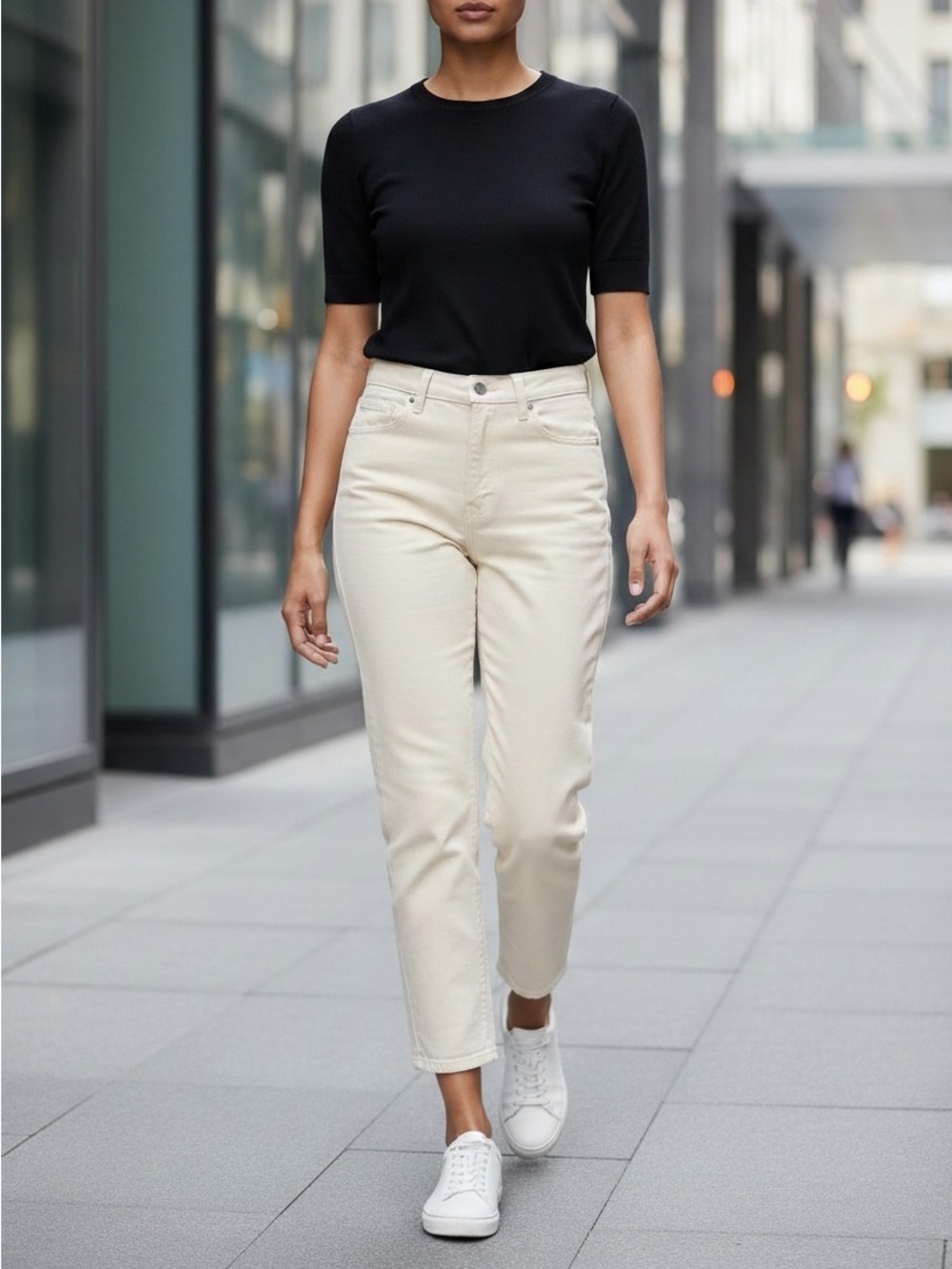 🎉HP🎉Anthropology Edwin Anderson Ankle Ivory Straight Cropped High Rise Size 28